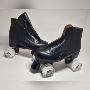 Black Roller Skates with White Wheels
